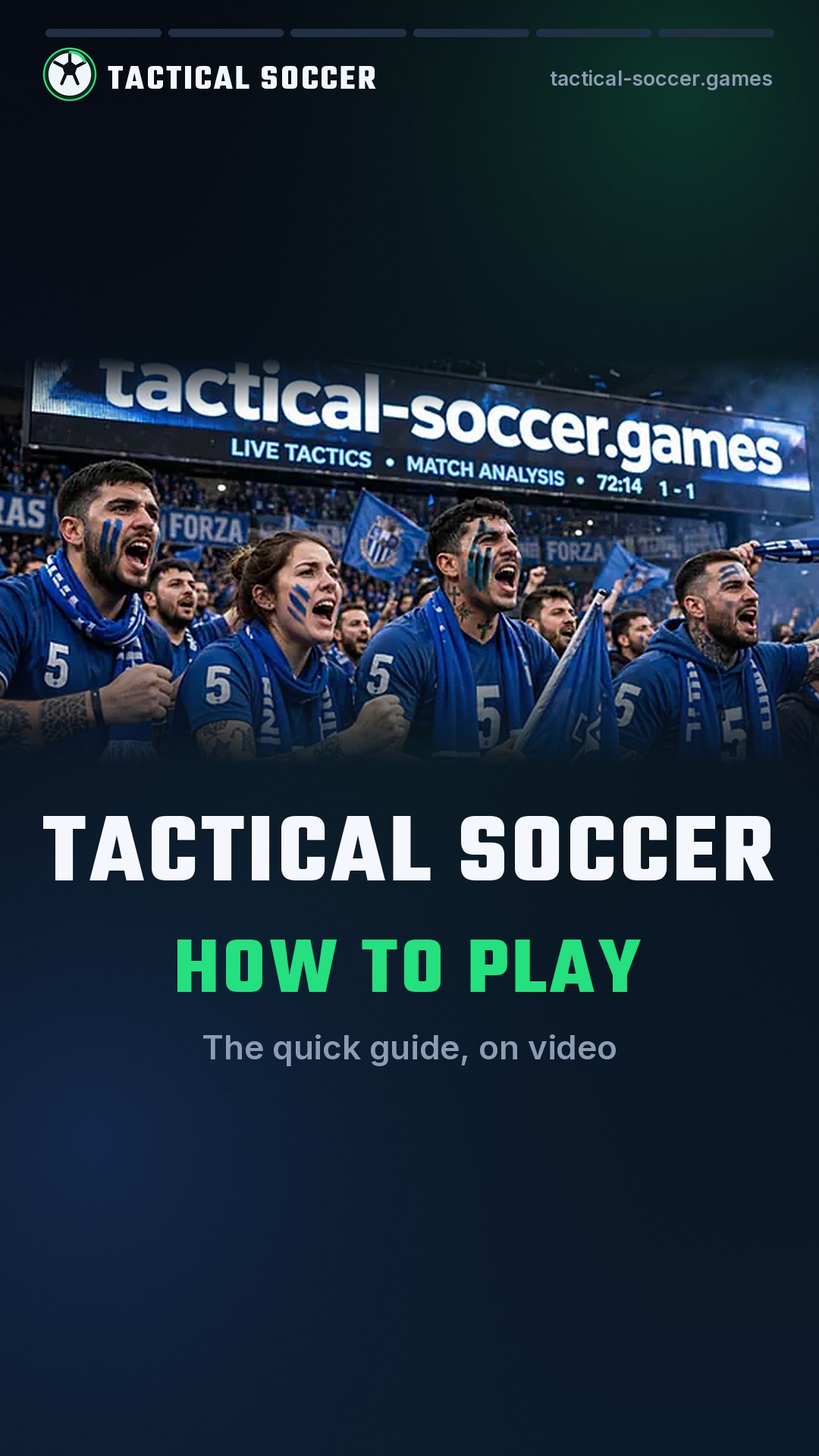 Cover of the video How to play Tactical Soccer: a crowd of fans celebrating a goal
