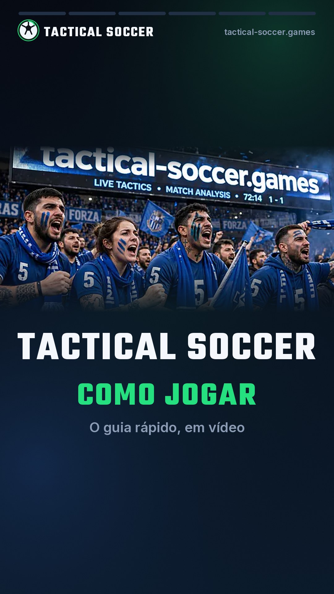Capa do vídeo Como jogar Tactical Soccer: uma torcida comemorando um gol