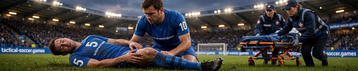 Jugador lesionado atendido en la cancha mientras entra la camilla